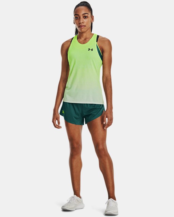 Women's UA RUSH™ Run Singlet, Green, pdpMainDesktop image number 3